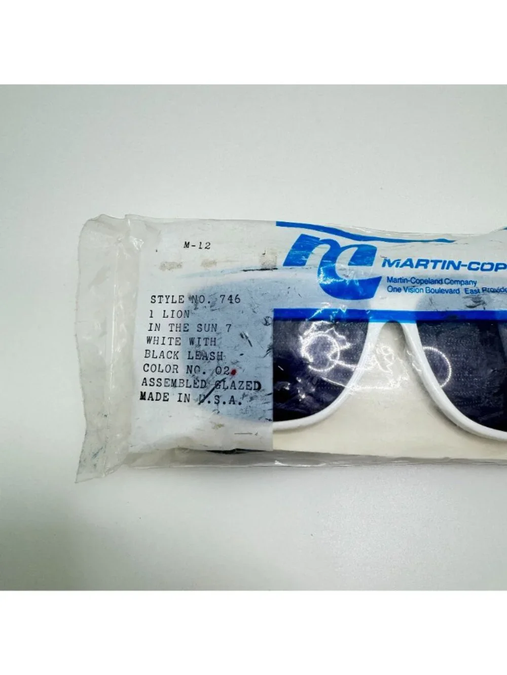 Martin-Copeland Sunglasses Lion In The Sun Style 746 White W/ Black Color 02 M12